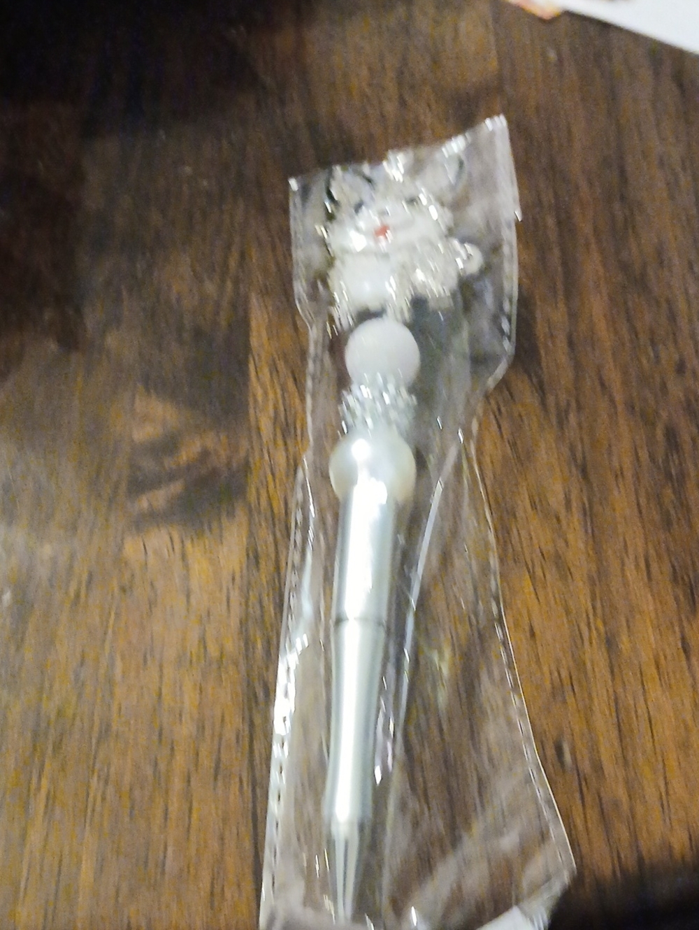 Silver Pen with Decorative Top - Handmade